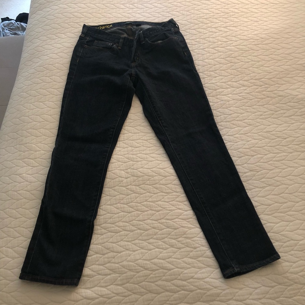 J.CREW toothpick jeans in dark wash